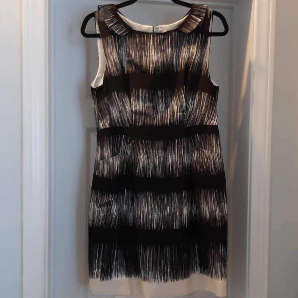 BANANA REPUBLIC Silk Sheath Dress Ruffled Collar